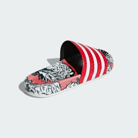 pineapple adidas slides